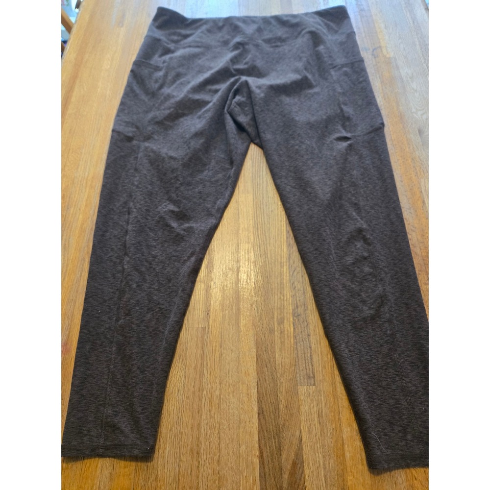 Maurices Women 2X Luxe Brown‎ Heathered High Raise Wide Waistband Active Legging